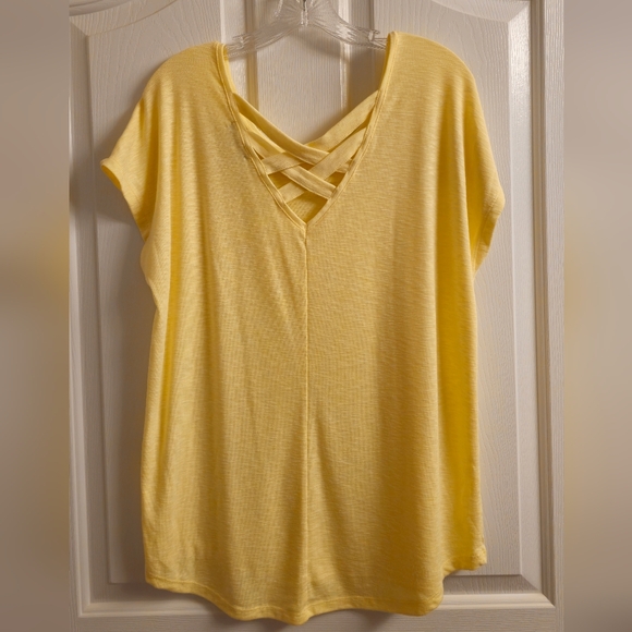 Reserved Light Yellow Short Sleeve Top, XL - Picture 2 of 5